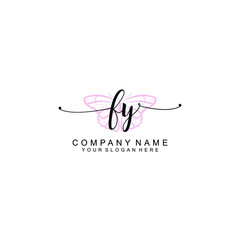 Initial FY Handwriting, Wedding Monogram Logo Design, Modern Minimalistic and Floral templates for Invitation cards	
