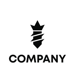 Obraz premium drill crown logo design