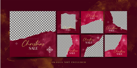 Christmas Fashion Sale Instagram Post Template For Social Media Advertising