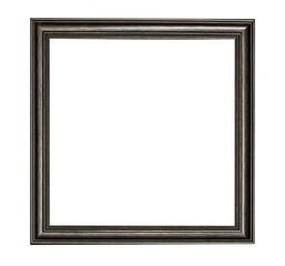 Square grey frame, aged graphite color with pattern for a photo, text, image or painting, isolated...