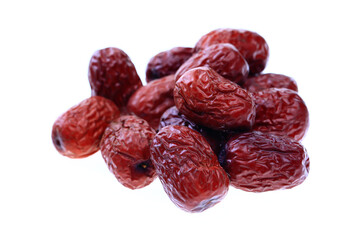 Red on a white background