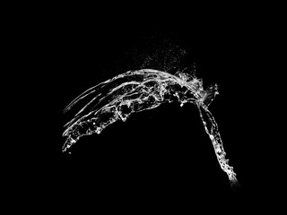 Stock image: High resolution water splashes collection, isolated on black background. Royalty...