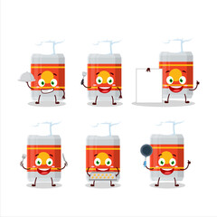 Cartoon character of beer bottle with various chef emoticons