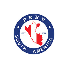 Peru Map Vector , Country Logo
