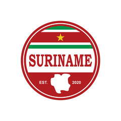 Suriname Map Vector , Country Logo