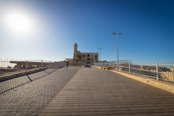 jerusalem-israel. 10-12-2020. The building of the tomb of the prophet Samuel, a view from the entrance to the park