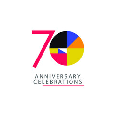 70 years anniversary design template.