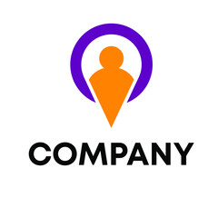 Pin Location Human logo design