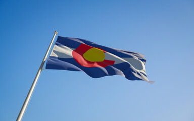 Colorado US State Flag low angle