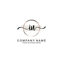 Initial IU Handwriting, Wedding Monogram Logo Design, Modern Minimalistic and Floral templates for Invitation cards	
