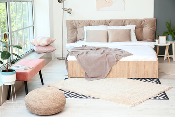 Fototapeta na wymiar Interior of modern stylish bedroom