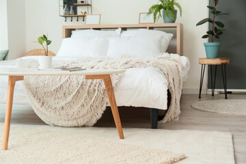 Interior of modern stylish bedroom