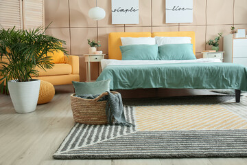 Interior of modern stylish bedroom