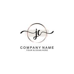 Initial JC Handwriting, Wedding Monogram Logo Design, Modern Minimalistic and Floral templates for Invitation cards	
