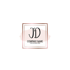 Initial JD Handwriting, Wedding Monogram Logo Design, Modern Minimalistic and Floral templates for Invitation cards	
