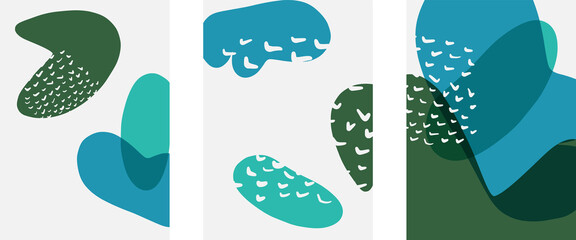 Hand drawn doodle shapes, wall art painting style, vector abstract background templates. A4 poster design or for covers, banners, flyers