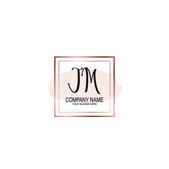 Initial JM Handwriting, Wedding Monogram Logo Design, Modern Minimalistic and Floral templates for Invitation cards	
