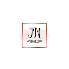 Initial JN Handwriting, Wedding Monogram Logo Design, Modern Minimalistic and Floral templates for Invitation cards	
