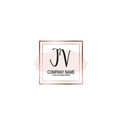 Initial JV Handwriting, Wedding Monogram Logo Design, Modern Minimalistic and Floral templates for Invitation cards	
