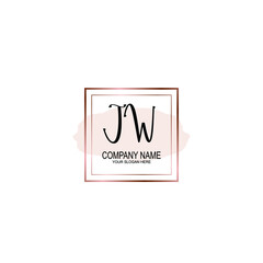 Initial JW Handwriting, Wedding Monogram Logo Design, Modern Minimalistic and Floral templates for Invitation cards	
