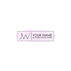 Initial JW Handwriting, Wedding Monogram Logo Design, Modern Minimalistic and Floral templates for Invitation cards	
