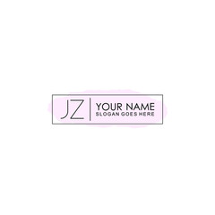 Initial JZ Handwriting, Wedding Monogram Logo Design, Modern Minimalistic and Floral templates for Invitation cards	
