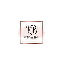 Initial KB Handwriting, Wedding Monogram Logo Design, Modern Minimalistic and Floral templates for Invitation cards	
