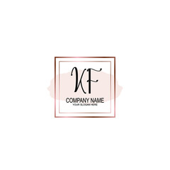 Initial KF Handwriting, Wedding Monogram Logo Design, Modern Minimalistic and Floral templates for Invitation cards	
