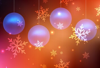 Dark Red vector pattern in Christmas style.