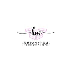 Initial KM Handwriting, Wedding Monogram Logo Design, Modern Minimalistic and Floral templates for Invitation cards	
