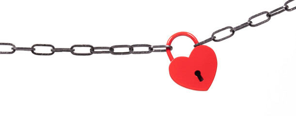 Lock of love - Red heart lock