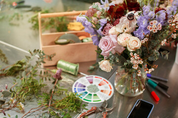 hand made designer bouquet of flowers in the Floristics Studio