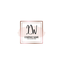 Initial LW Handwriting, Wedding Monogram Logo Design, Modern Minimalistic and Floral templates for Invitation cards	
