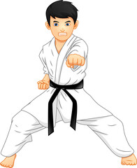 karate boy cartoon © lawangdesign