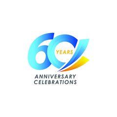 60 years anniversary design template.