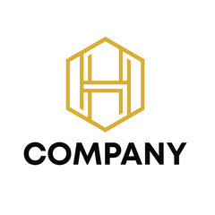 Fototapeta premium letter H with hexagon logo
