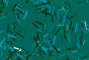 Dark blue, green vector backdrop with long lines.