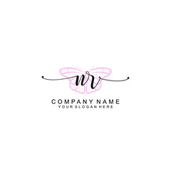 Initial NR Handwriting, Wedding Monogram Logo Design, Modern Minimalistic and Floral templates for Invitation cards	
