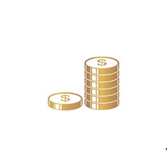 golden coin money  icon vector illustration