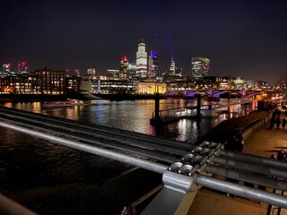 The River Thames in London at night