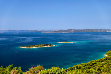 view of the sea with tropical island