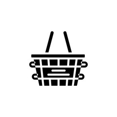 shopping basket vector icon solid style. Perfect for website, application, commerce, presentation, logo and more. simple, thin and modern solid icon