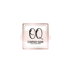 Initial OQ Handwriting, Wedding Monogram Logo Design, Modern Minimalistic and Floral templates for Invitation cards	
