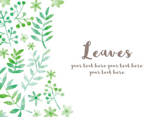 緑の葉_フレーム_水彩01