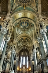 Fototapeta na wymiar Basilica of Notre-Dame de Fourvière, Lyon, France