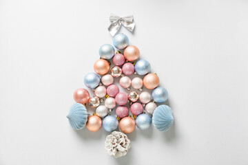 Beautiful Christmas composition on light background