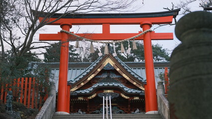 japanese shrine in the mountains with no people