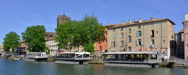 Panoramique Agde (34300) et ses restaurants au fil de l'eau, Hérault en Occitanie, France © didier salou