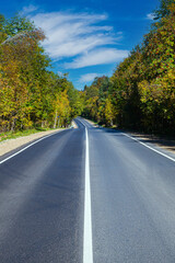 Asphalt road or highway with road markings