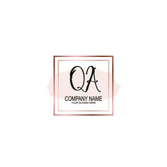 Initial QA Handwriting, Wedding Monogram Logo Design, Modern Minimalistic and Floral templates for Invitation cards	

